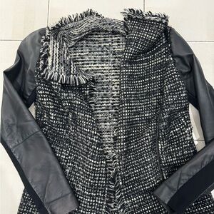 VINCE tweed and leather jacket. Size S